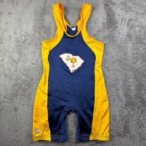 Vintage Brute Wrestling Singlet South Carolina Adult Medium Yellow Blue State